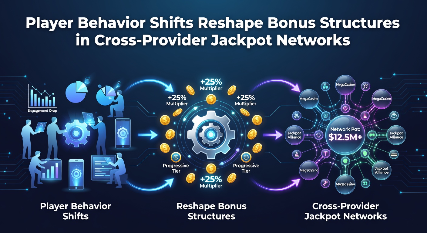 Illustration von Spielern die an cross-provider Jackpot-Netzwerken teilnehmen und Bonusstrukturen analysieren