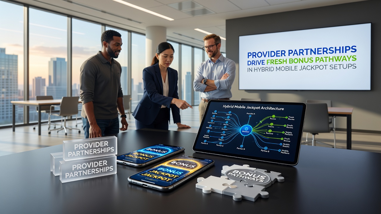Darstellung hybrider mobiler Jackpot-Setups mit Bonuswegen